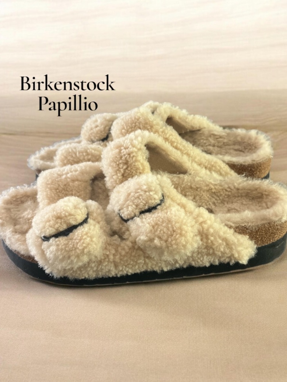 Birkenstock Papillio Big Buckle Shearling Slides EU 41